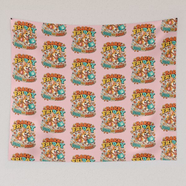 Item preview, Bark Friday Fetch The Deals Funny Corgi Shopping Kawaii Dog Lover Holiday Design designed and sold by Im-Ara.