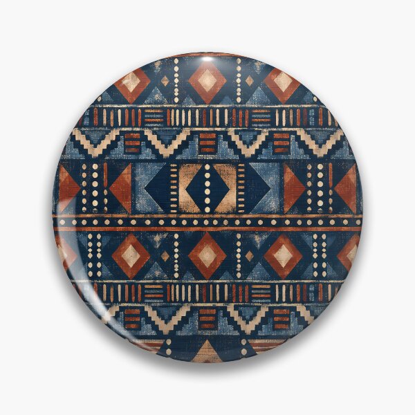 Item preview, Navy Terracotta Boho Diamond Geometric Stripe Pattern designed and sold by Apex Designs.