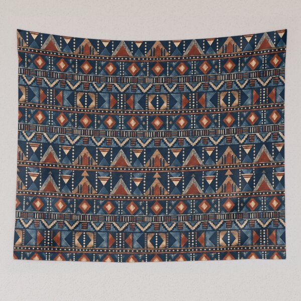 Item preview, Navy Terracotta Boho Diamond Geometric Stripe Pattern designed and sold by Apex Designs.