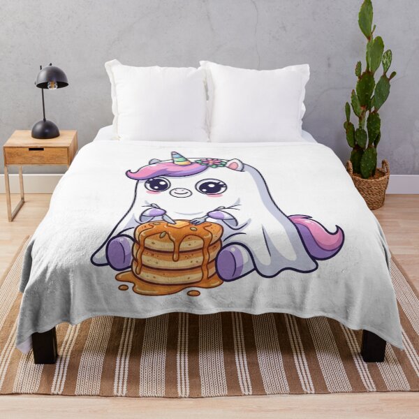 Item preview, Cute Ghost Unicorn Eating Pancakes designed and sold by Ella_Sketch.