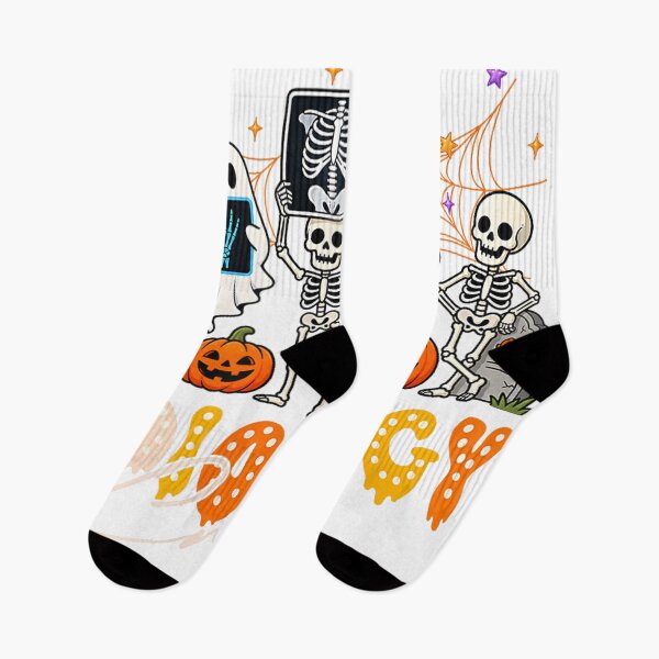 Item preview, Radiology Crew Ghost Skeleton Halloween X-Ray Tech Nurse designed and sold by hoganpineda.