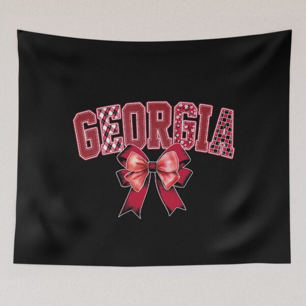 Item preview, Georgia Red Coquette Denim-effect Football Spirit designed and sold by RockTheFeal.