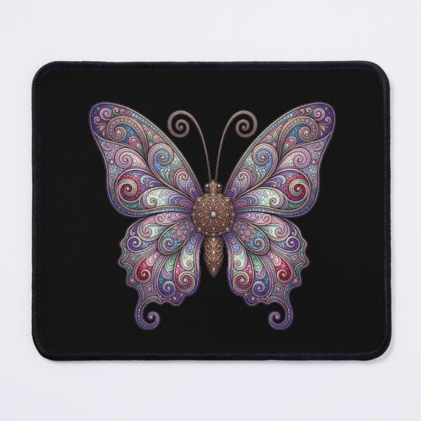 Item preview, Mosaic Butterfly Mandala Stained Glass Spiritual Nature Art designed and sold by ArtivaaStudio.