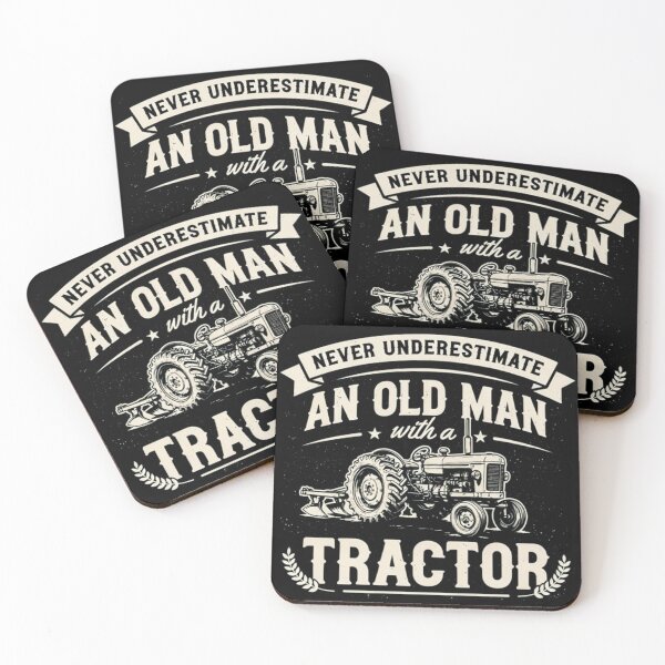 Item preview, Never Underestimate An Old Man With A Tractor, Funny Farmer designed and sold by Dabbing Turtle Designs.