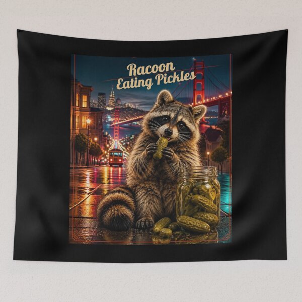 Item preview, Raccoon Eating Pickles. designed and sold by Dinasshop.