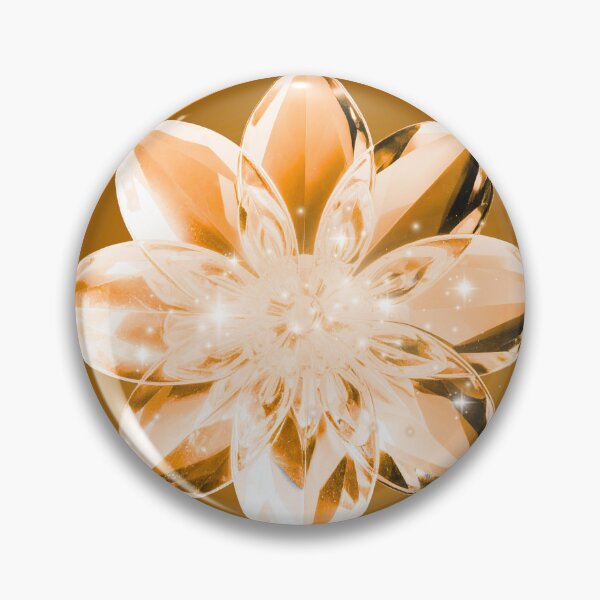 Item preview, 3D Amber Gold Crystal Lotus & Golden Frame designed and sold by MinimalAurashop.