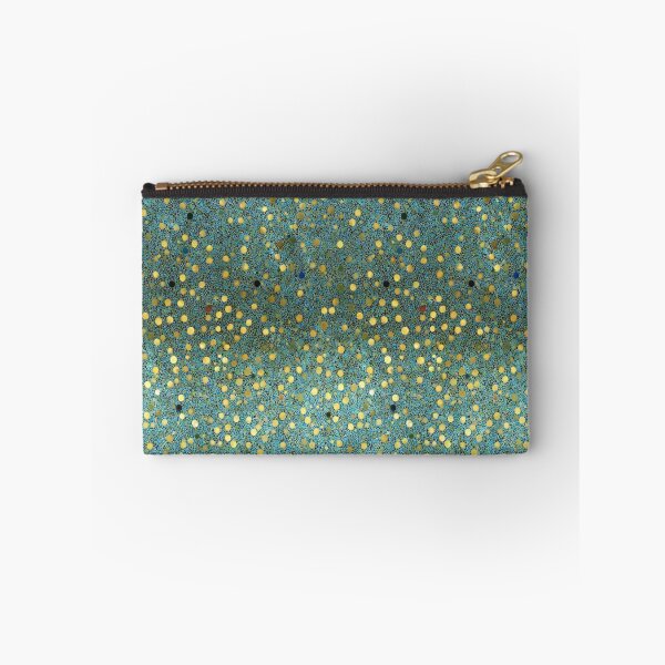 Item preview, Deep Teal and Shimmering Gold Polka Dot Art designed and sold by Piotrek0001.
