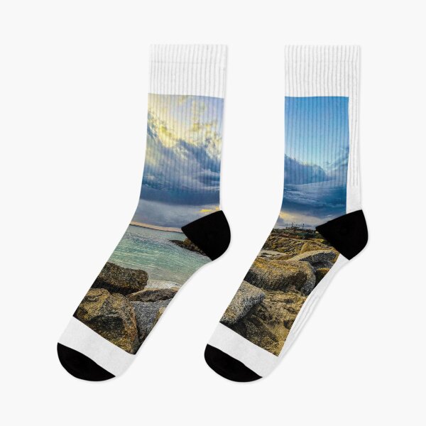 Item preview, Golden Breakers, Churning Skies and dark blue clouds designed and sold by Coastal Wearable Art & Home Decor.