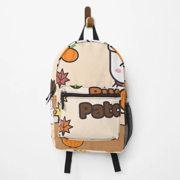 Pumpkin Patch Club - Cozy Fall Marshmallow Pip with a Pumpkin — Backpack by BiMood