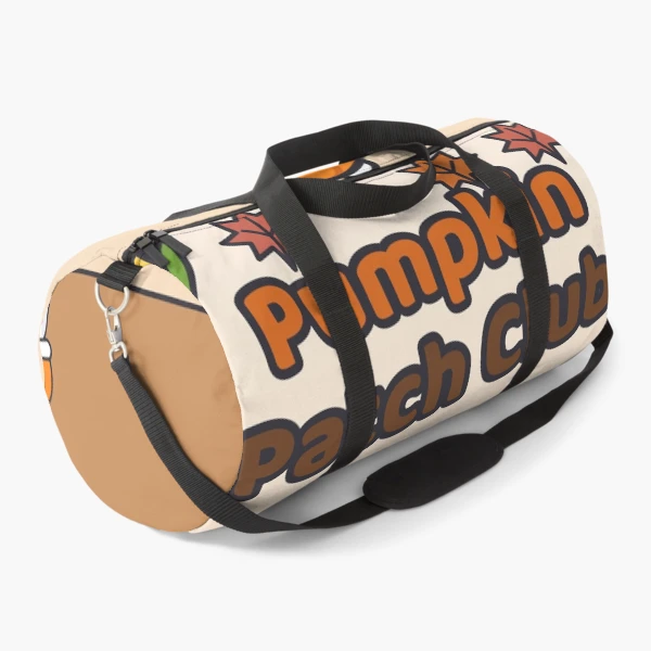 Pumpkin Patch Club - Cozy Fall Marshmallow Pip with a Pumpkin — Duffle Bag by BiMood
