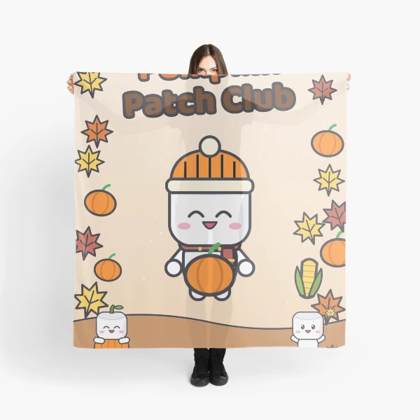 Pumpkin Patch Club - Cozy Fall Marshmallow Pip with a Pumpkin — Scarf by BiMood