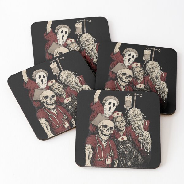 Item preview, Halloween Nurse Squad Skeleton Spooky Nursing Crew RN Scrubs designed and sold by hoganpineda.