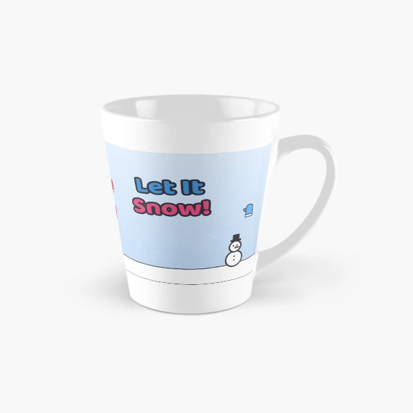Let It Snow - Cute Winter Marshmallow Pip with a Snowman — Classic Mug by BiMood