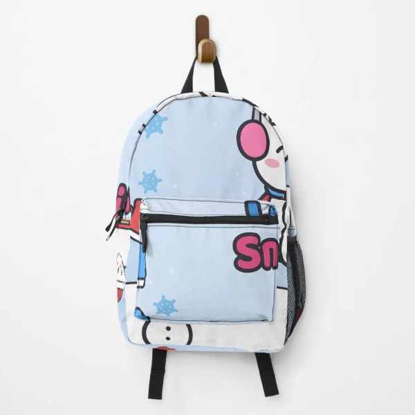 Let It Snow - Cute Winter Marshmallow Pip with a Snowman — Backpack by BiMood