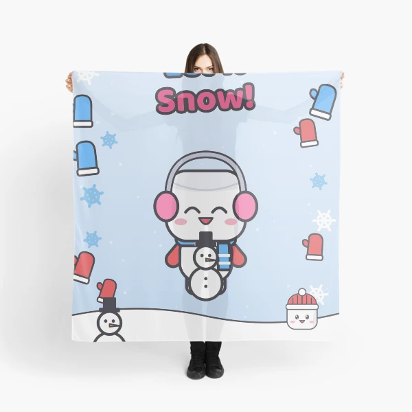 Let It Snow - Cute Winter Marshmallow Pip with a Snowman — Scarf by BiMood