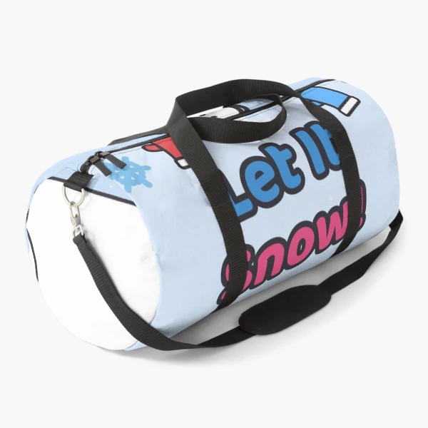 Let It Snow - Cute Winter Marshmallow Pip with a Snowman — Duffle Bag by BiMood