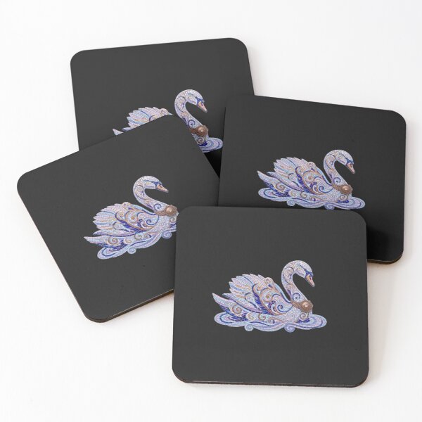 Item preview, Mosaic Swan Stained Glass Elegant Lake Graceful Water Bird Art designed and sold by ArtivaaStudio.