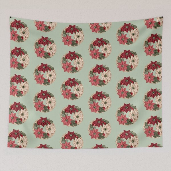 Item preview, Curly Wreath Poinsettias and Berries designed and sold by scicilysimonee.