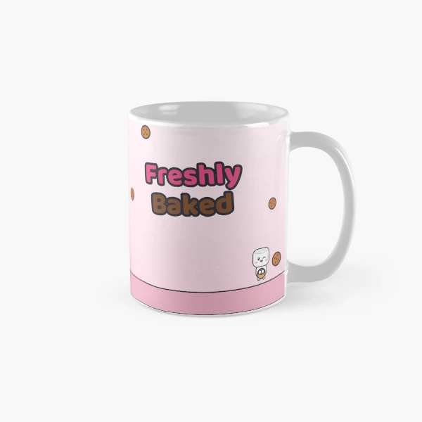 Freshly Baked - Cute Baker Marshmallow Pip with a Cupcake — Classic Mug by BiMood