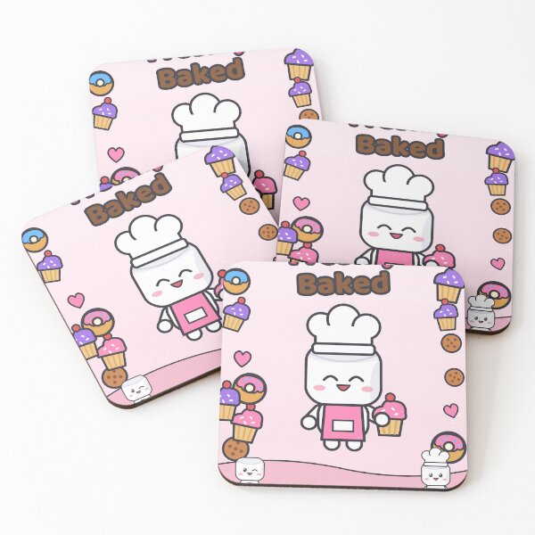 Item preview, Freshly Baked - Cute Baker Marshmallow Pip with a Cupcake designed and sold by BiMood.