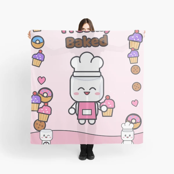 Freshly Baked - Cute Baker Marshmallow Pip with a Cupcake — Scarf by BiMood