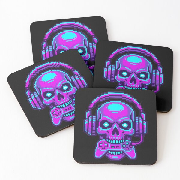 Item preview, Pixel Art Skull Gamer Headset Retro Controller designed and sold by Flowing Colurs.