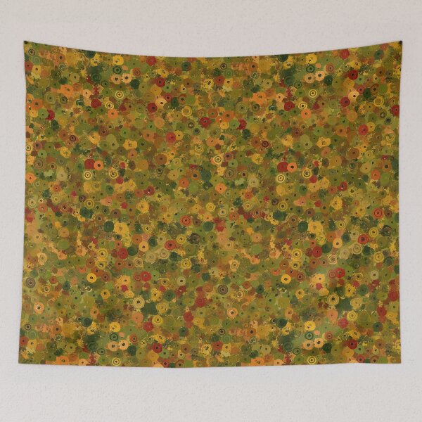 Item preview, Olive Green Wildflower Pointillist Meadow Art designed and sold by Piotrek0001.