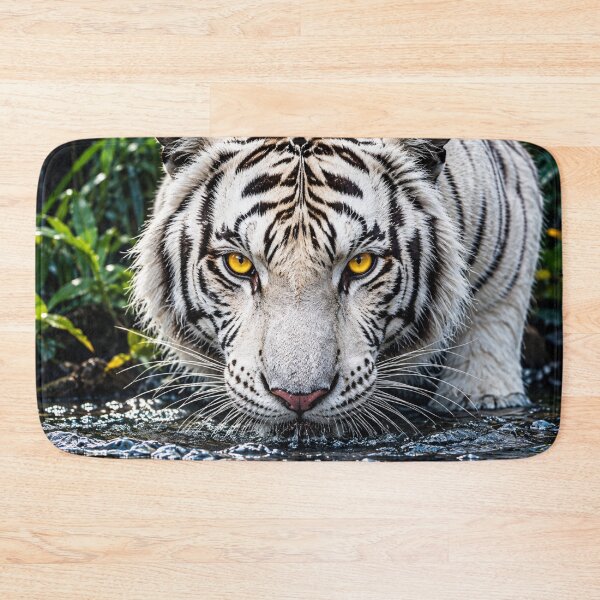 Item preview, White Tiger at Water’s Edge - Close-Up Bengal Tiger Portrait Art designed and sold by BLUESKY11a.