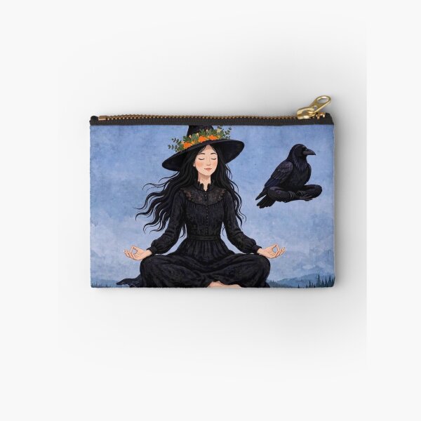 Item preview, Black witch and crow - Levitating Meditation designed and sold by DibujandoPorfa.