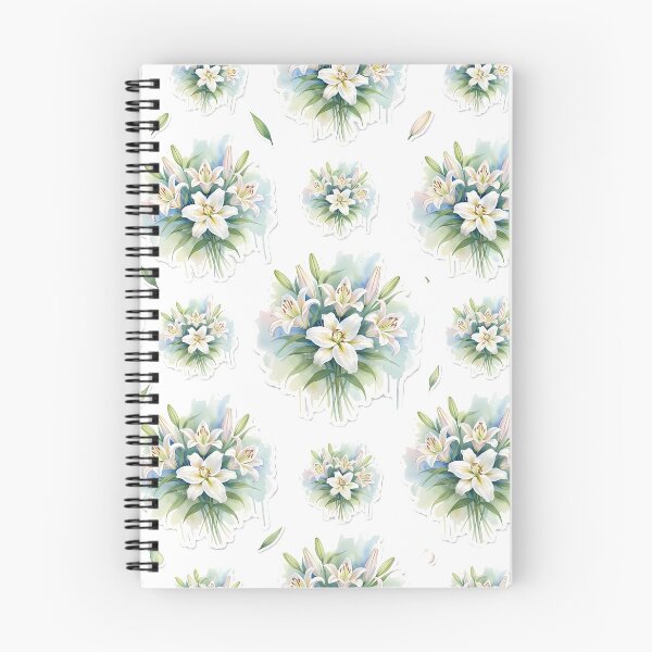Item preview, Watercolor White Lily Floral Pattern Art designed and sold by SnapStickerHub.