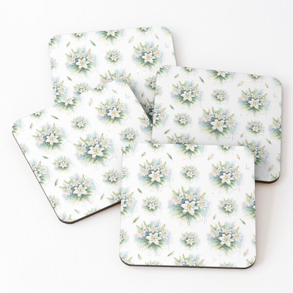 Item preview, Watercolor White Lily Floral Pattern Art designed and sold by SnapStickerHub.