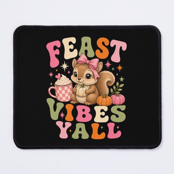 Item preview, Feast Vibes Y'all Cute Coquette Squirrel Pink Bow designed and sold by Design Vibras.
