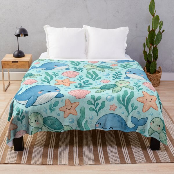 Item preview, Cute Whales & Sea Turtles Pattern designed and sold by han61578.