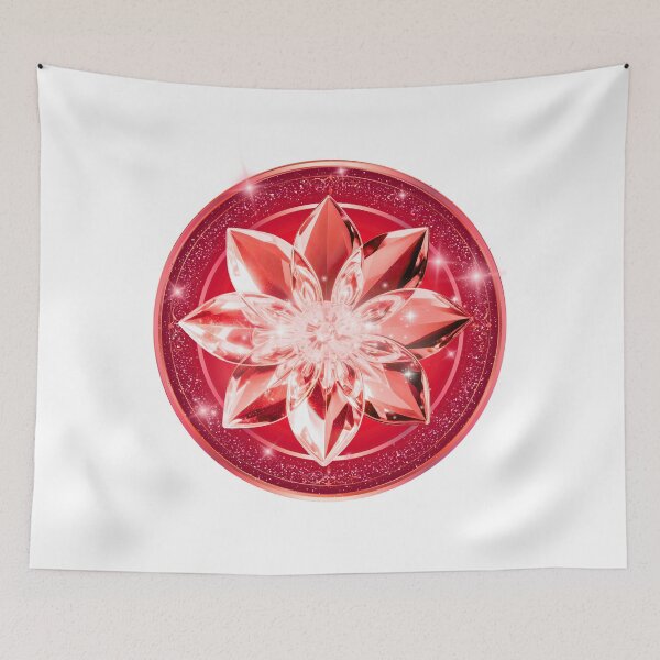 Item preview, 3D Ruby Red Crystal Lotus & Gold Frame designed and sold by MinimalAurashop.