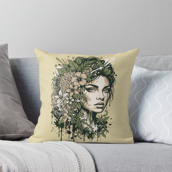 Item preview, Botanical Woman Portrait Street Art Floral Graffiti designed and sold by MarCinu Art.