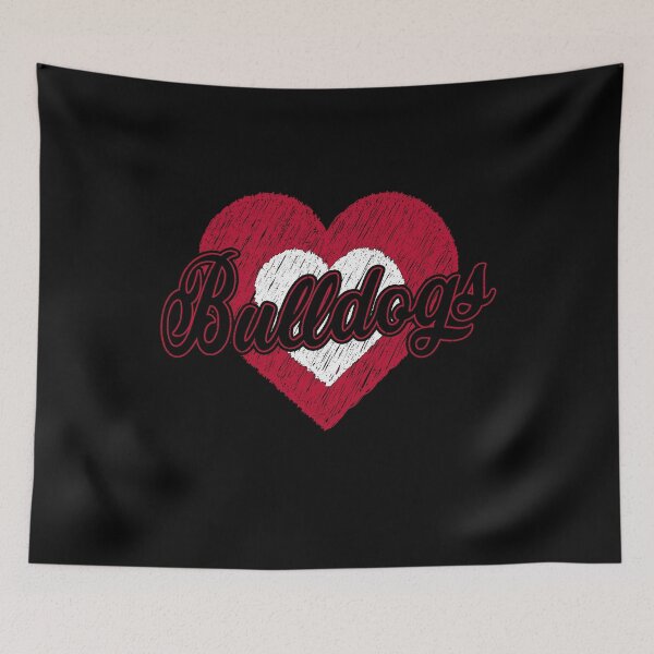 Item preview, Vintage Bulldogs Hearts Distressed Georgia Football Team designed and sold by Floral Vintage.