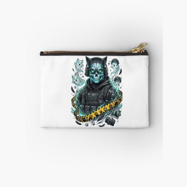 Item preview, Tactical Skull Cat Ghost Squad Teal Aesthetic designed and sold by Retro Whiskers.