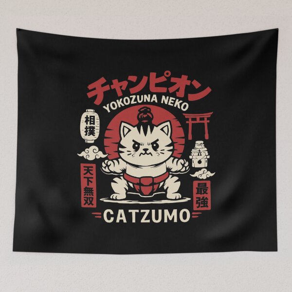 Item preview, Yokozuna Neko Catzumo Sumo Cat Standing Japanese Art designed and sold by ArtSantosv.