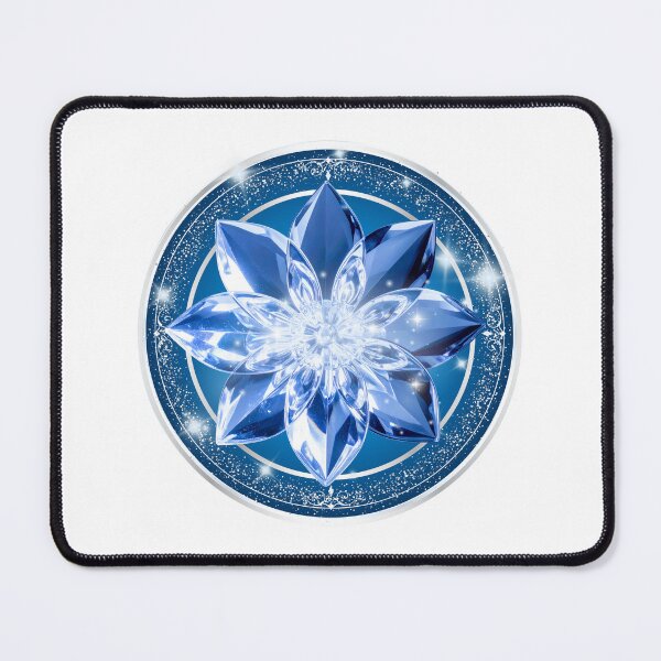 Item preview, 3D Royal Blue Crystal Lotus & Platinum Frame designed and sold by MinimalAurashop.