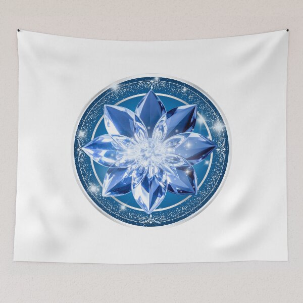 Item preview, 3D Royal Blue Crystal Lotus & Platinum Frame designed and sold by MinimalAurashop.