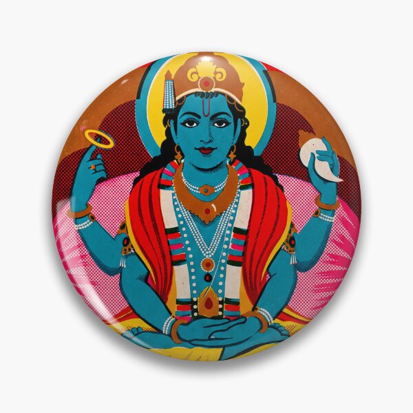 Item preview, Shri Badrinath Vishnu in Meditation Vintage Risograph Print designed and sold by Fani*.