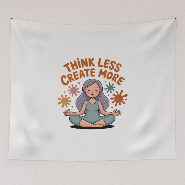Item preview, Think Less, Create More – Inspirational Artist and Creativity Quote Design designed and sold by Jollys-ArtShop.