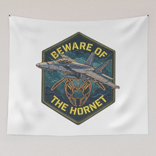 Item preview, Beware Of The Hornet F-18 Fighter Jet Tactical Art designed and sold by ArtDreams92.