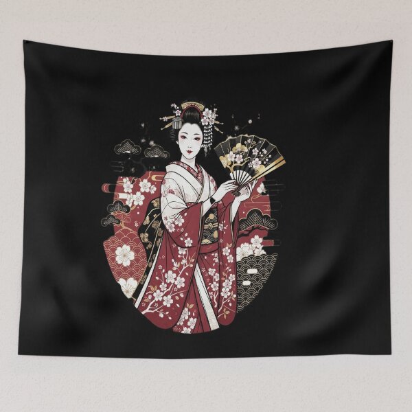 Item preview, Geisha with swallow designed and sold by leslygelbq.