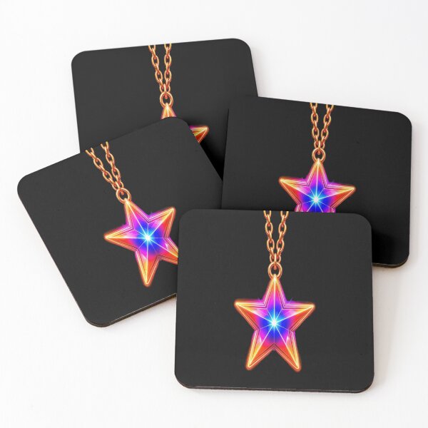 Item preview, Neon Cyber Cosmic Star - Psychedelic Prismatic Astral Amulet designed and sold by Breezes-of-Ida.