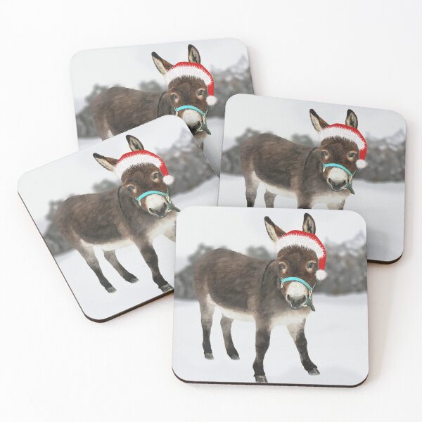 Item preview, Christmas Donkey snow scene illustration Proceeds go to animal charities and rescues designed and sold by AnimalFriends1.