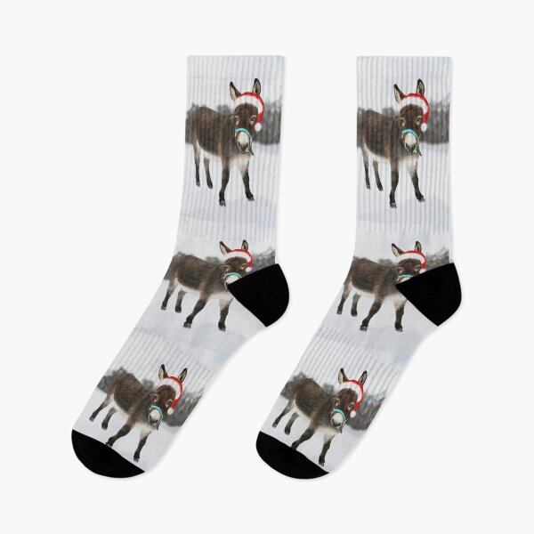 Item preview, Christmas Donkey snow scene illustration Proceeds go to animal charities and rescues designed and sold by AnimalFriends1.