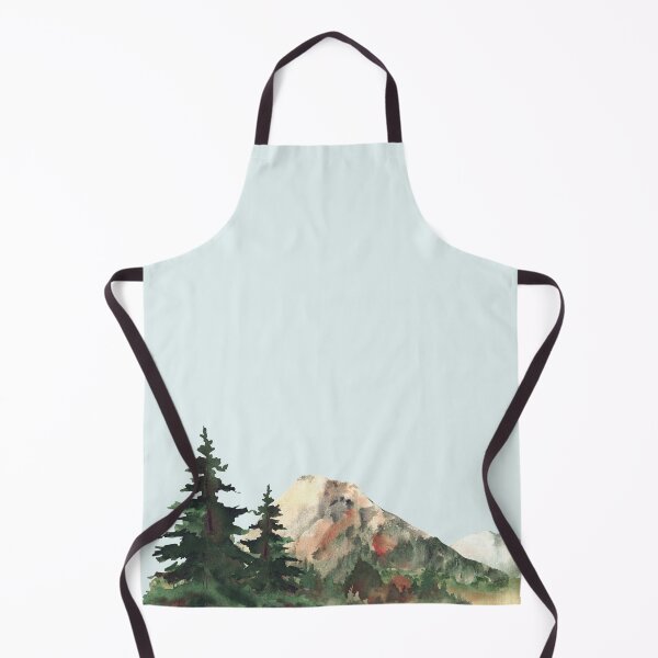 Item preview, Mountain landscape with evergreen trees and autumn forest. watercolor designed and sold by BartolArt.