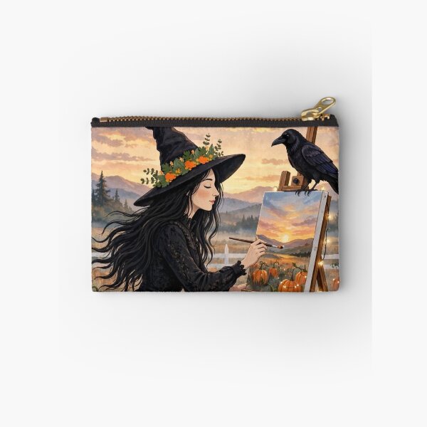 Item preview, Black witch and crow - Sunset Painter designed and sold by DibujandoPorfa.