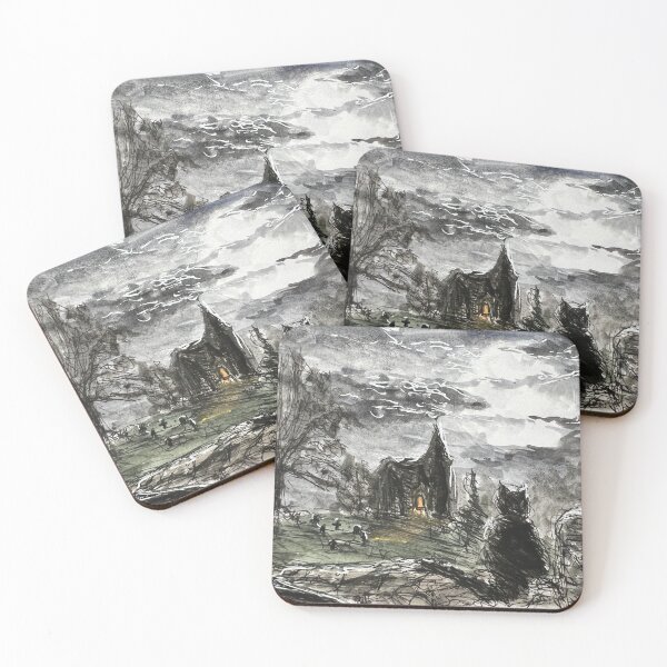 Item preview, The Witching Hour – Gothic Halloween Scene designed and sold by Su Melville Art.